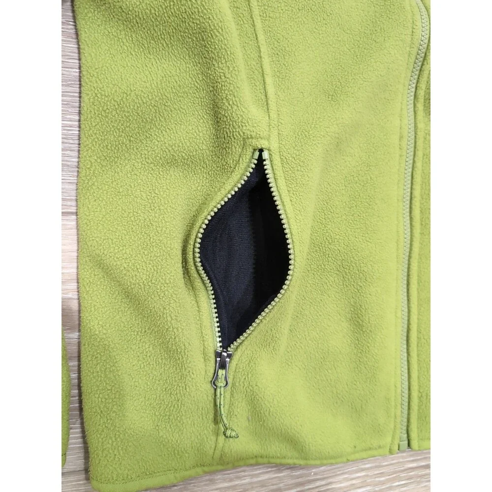 LL BEAN FLEECE JACKET WOMEN'S SIZE L FULL ZIP APPLE GREEN